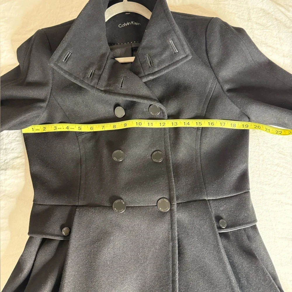 Calvin Klein Military Princess Pea Coat Womens 8 M Black Double Breasted Jacket - Picture 5 of 10